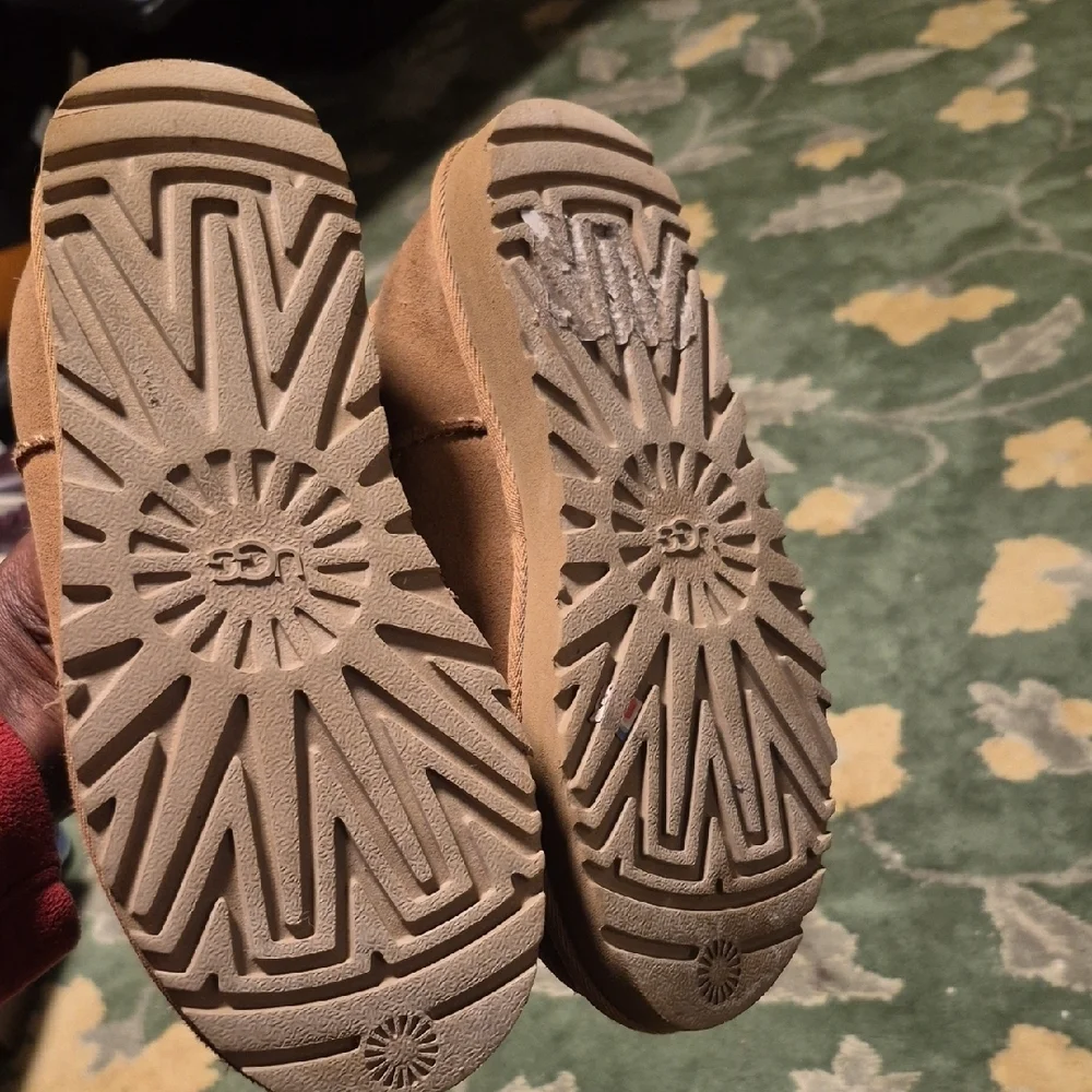 UGG Tan Suede Shearling-Lined Slip-On Clogs